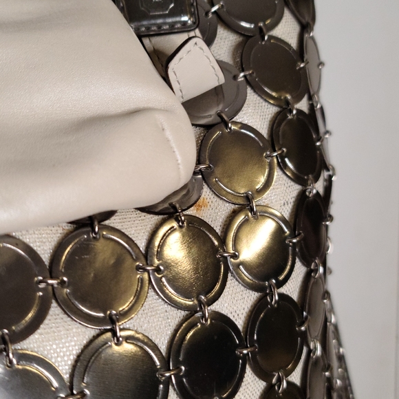 LIMITED EDITION! Coach Bonnie Cashin White & Silver Metallic Medallion Bag 13376 - Picture 13 of 16